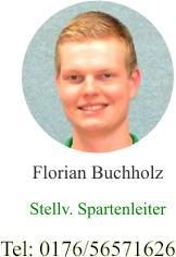 Florian Buchholz Stellv. Spartenleiter Tel: 0176/56571626